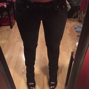Miss Me black skinny jeans SZ 26- GREAT condition