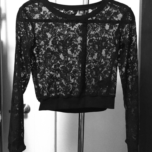 Black Lace Crop Top