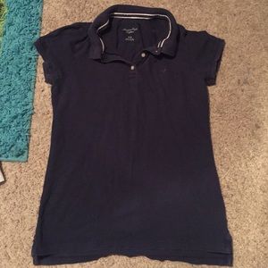 lightly worn navy blue collared shirt!
