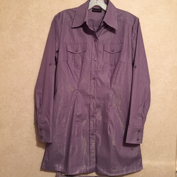 Brand New NewYork&Co. Purple Shimmer Top, Small