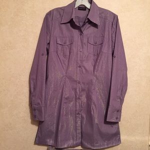 Brand New NewYork&Co. Purple Shimmer Top, Small