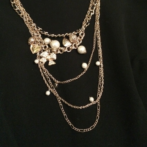 Black layered necklace.
