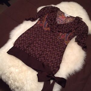NWOT Charlotte Russe Sheer Paisley Top, Small