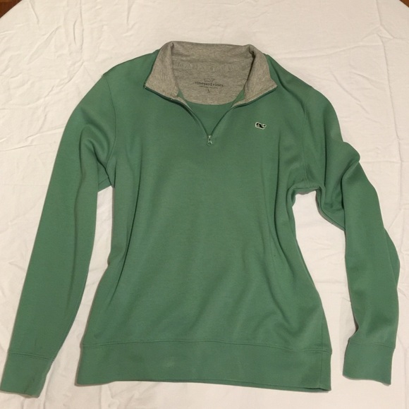 Boys green pullover worn once fits like women's 0