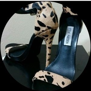 Re-Posh Steve Madden Calf Hair Strappy 4.5" Heels