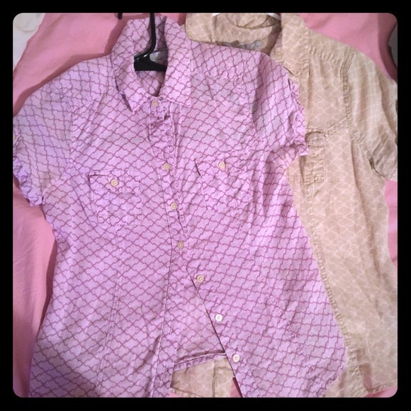 Lilac and tan tops