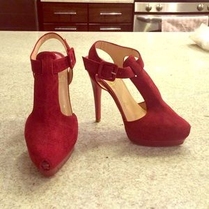 Authentic Christian Louboutin Red Suede Pumps
