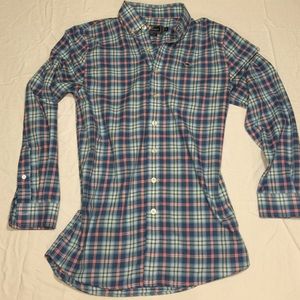 Boys pink and light blue flannel button down