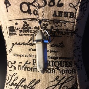 White Stonehenge silver necklace