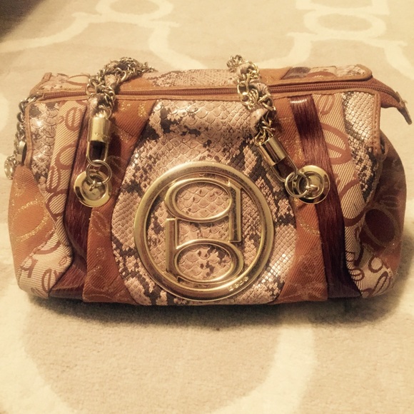 Glamorous patchwork logo Bebe handbag!