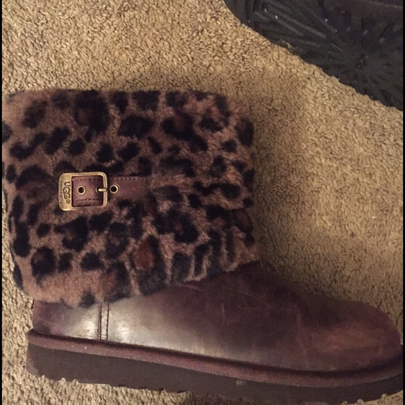 Leather cheetah print Uggs