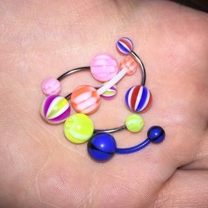 6 belly button rings