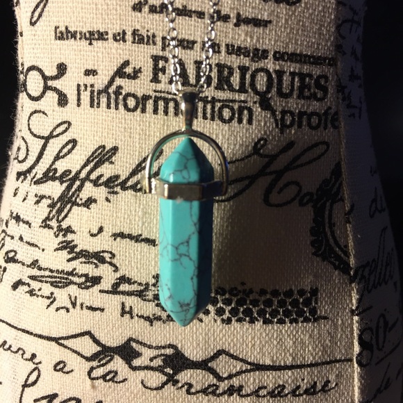 Turquoise Stonehenge silver necklace