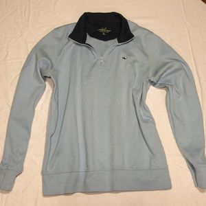 Boys light blue jersey quarter zip size Large