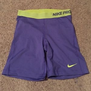 Purle and green nike pro bike short!
