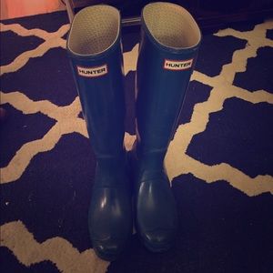 Hunter Rain Boots Size 8 Teal