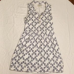 Girls size 14 Navy and white anchor dress