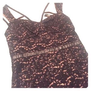 ABS black lace knee-length dress