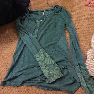 Free people teal Henley