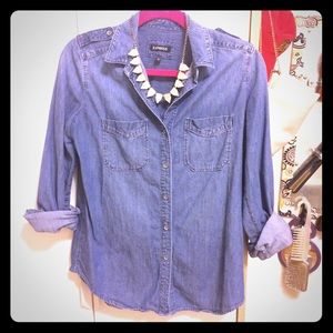 Express denim button up shirt