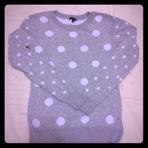 Express white and gray polka dot sweater