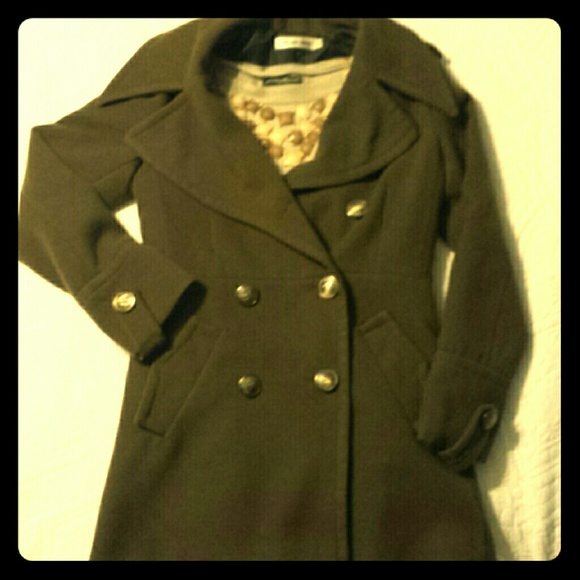 Olive Green Military Style Coat