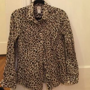 J.Crew leopard print button up