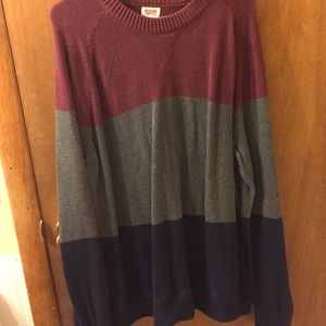 Red, grey and blue sweater