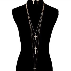 Triple Cross necklace Set