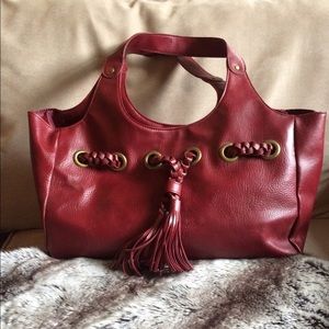 Burgandy-red leather bag!