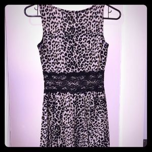 Leopard print with lace dress
