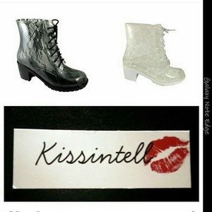 Lace clear rainboots