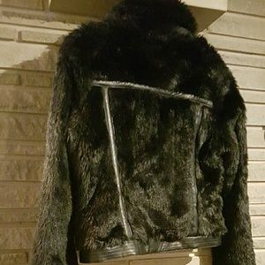 Rocawear Faux Fur + Leather Trim Jacket