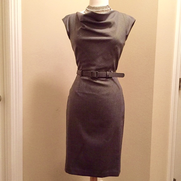 Banana Republic Grey Houndstooth Dress NWT