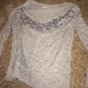 super cute girly light weight long sleeve V Neck☻