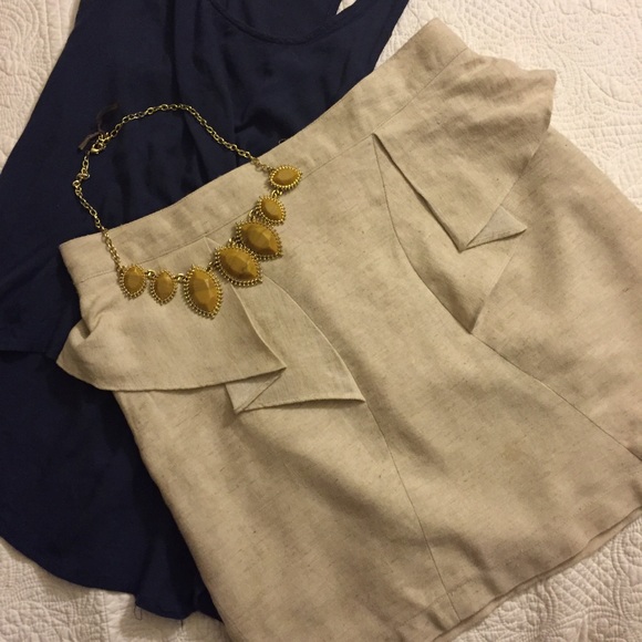 Oatmeal Textured Mini Skirt