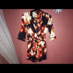 Flower print romper