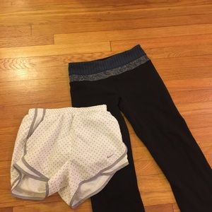 Nike shorts and Lululemon pants