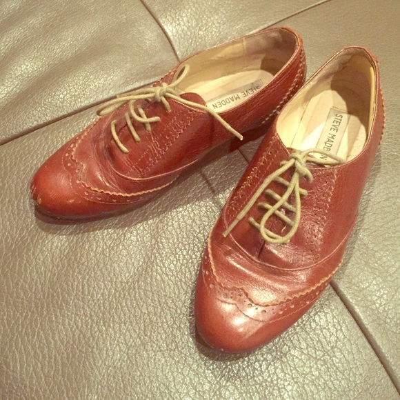 Brown leather oxfords