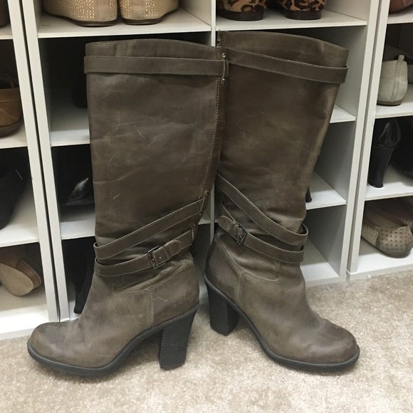 Tall gray boots