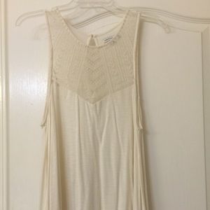 Cream sheer sleeveless top