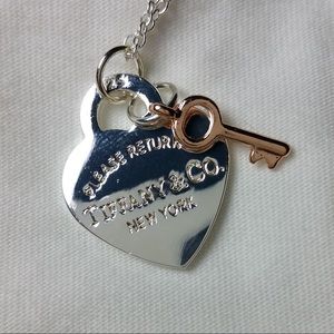 cute heart and key necklace