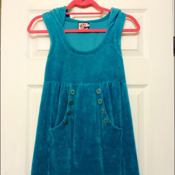 Juicy couture turquoise velvet dress