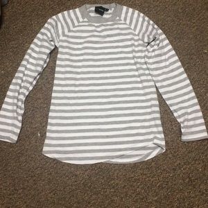 ASOS petite US 0 gray & white striped long sleeve