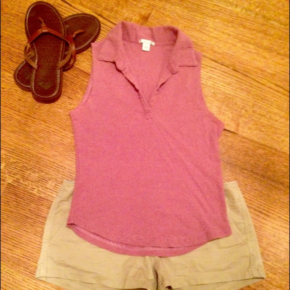 Halogen collared striped tank top size S EUC