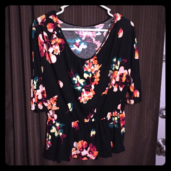 Merona Tops - Black/floral shirt