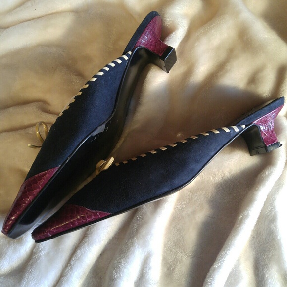 Hype black with red snakeskin mules - Picture 2 of 4