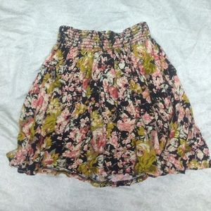 Floral skirt with zippered back.