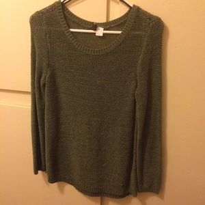 Green Crochet Long Sleeve Top