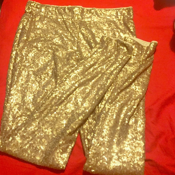 Gold sequin leggings